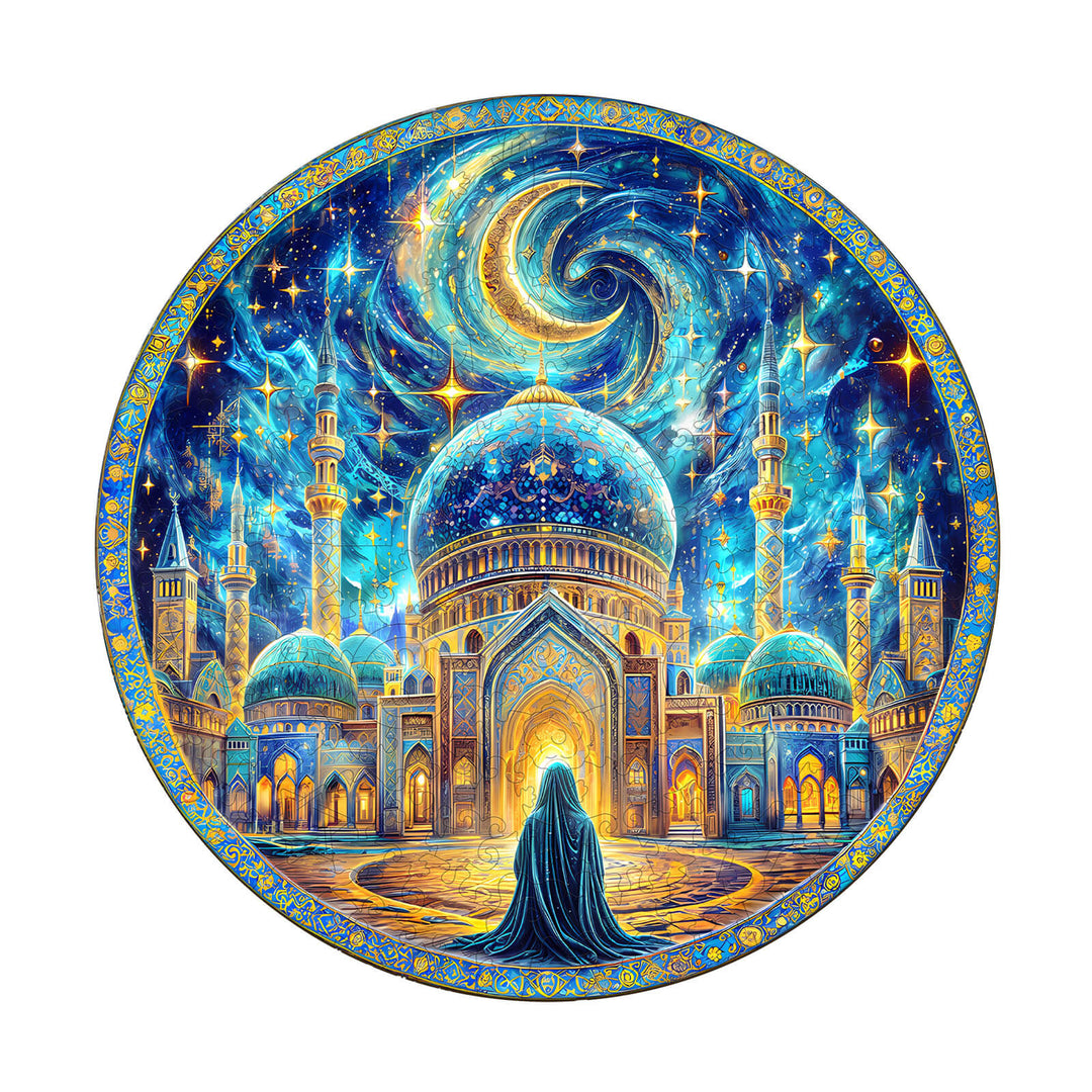 Mosquée de nuit Puzzle en bois