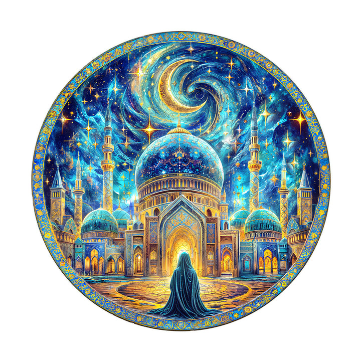 Mosquée de nuit Puzzle en bois