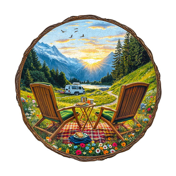 Travel in the mountains Wooden Jigsaw Puzzle