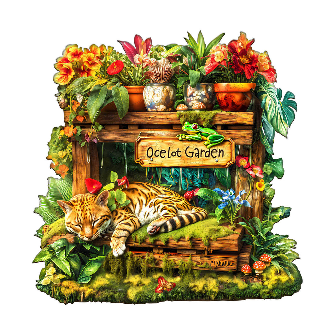 Ocelot Garden Wooden Jigsaw Puzzle