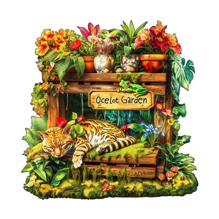 Ocelot Garden Wooden Jigsaw Puzzle