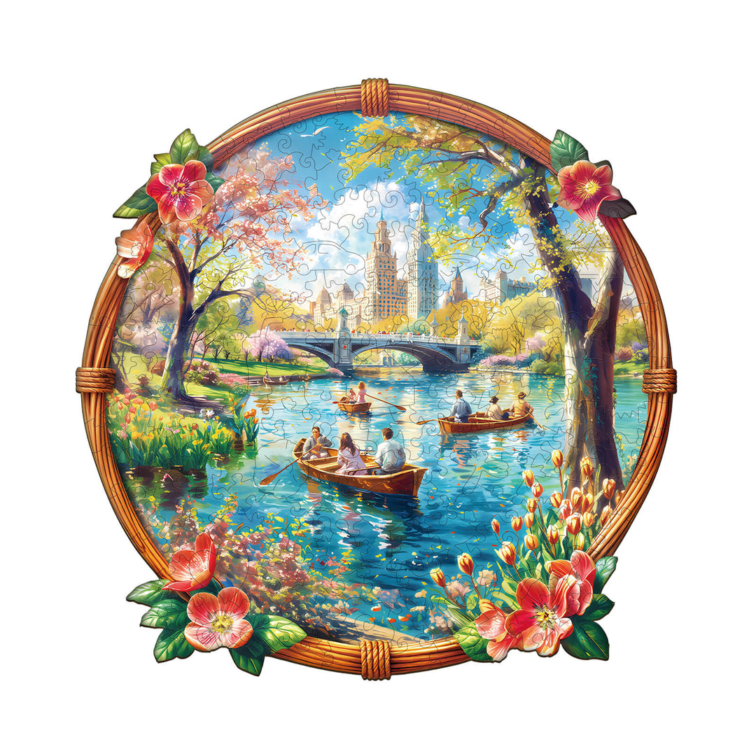 Lake View In Spring  Wooden Jigsaw Puzzle