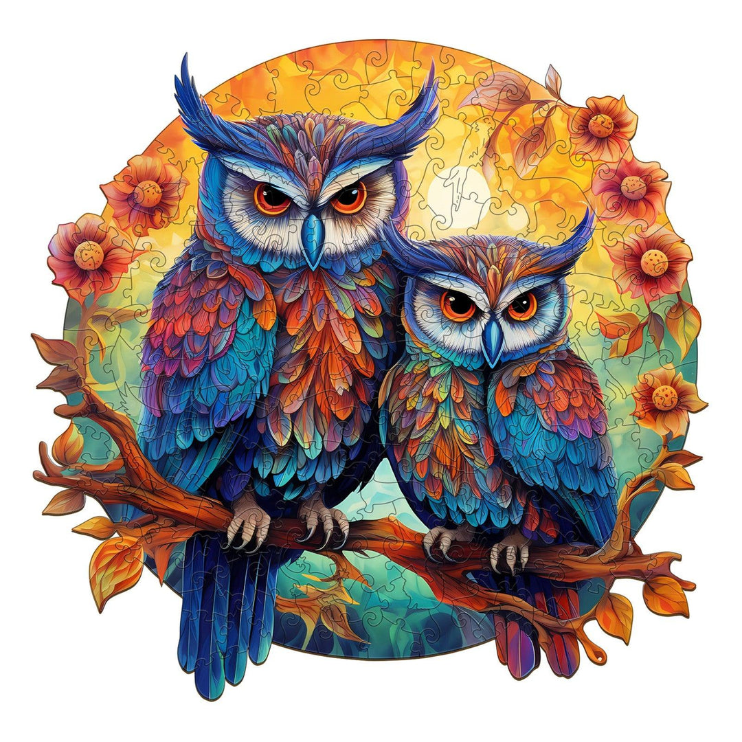Owl Family Wooden Jigsaw Puzzle-Woodbests