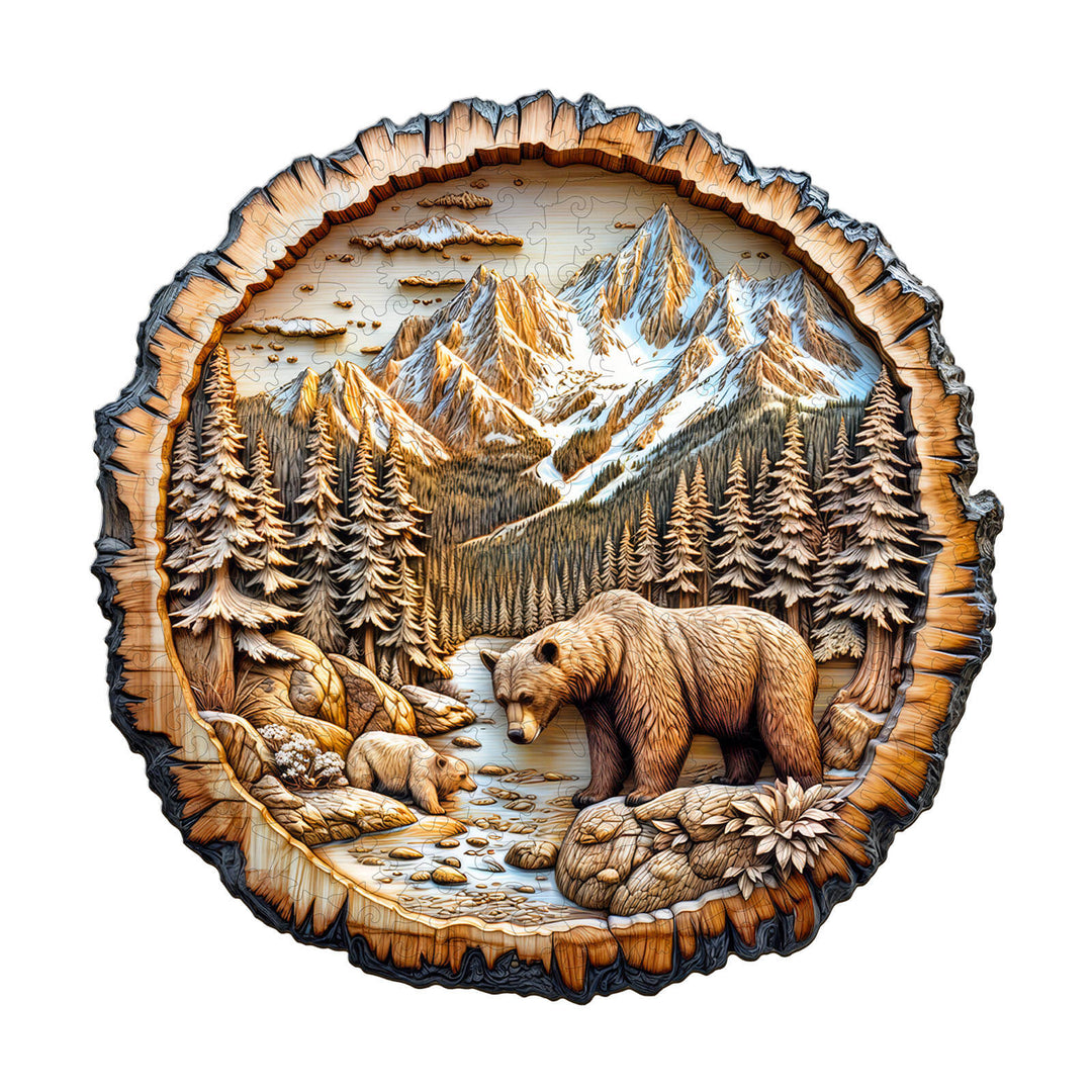 Annual ring Bear Wooden Jigsaw Puzzle