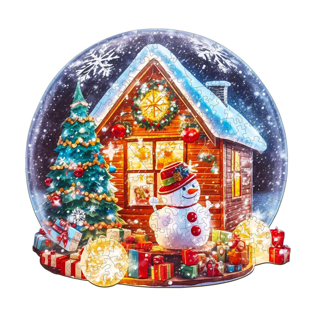 Christmas Cottage Wooden Jigsaw Puzzle-Woodbests