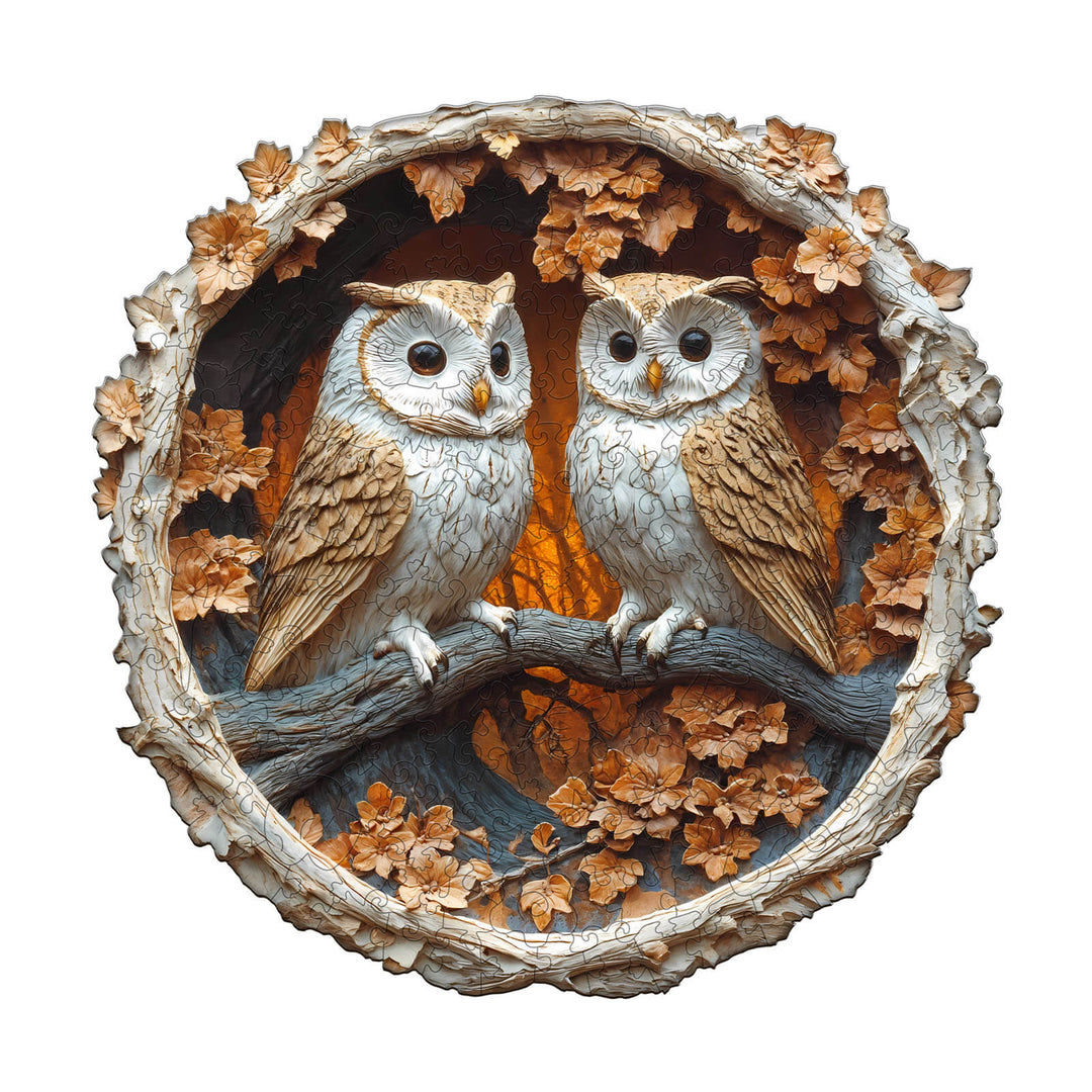 Woodcarving Owl Wooden Jigsaw Puzzle