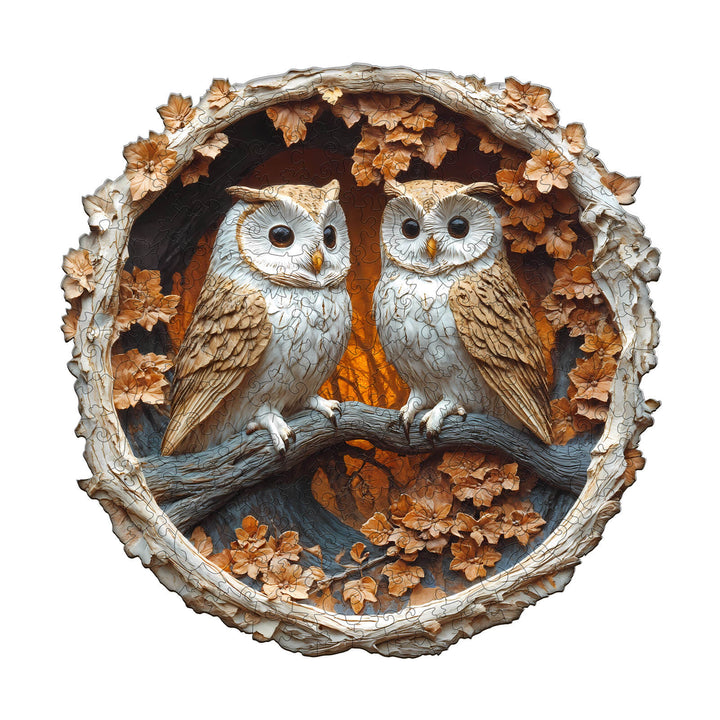 Woodcarving Owl Wooden Jigsaw Puzzle