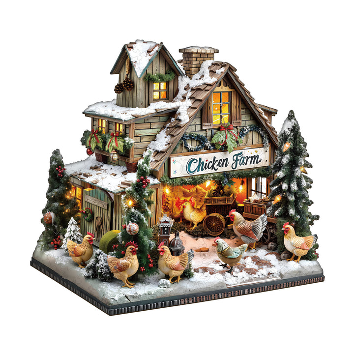 Chicken Farm Wooden Jigsaw Puzzle