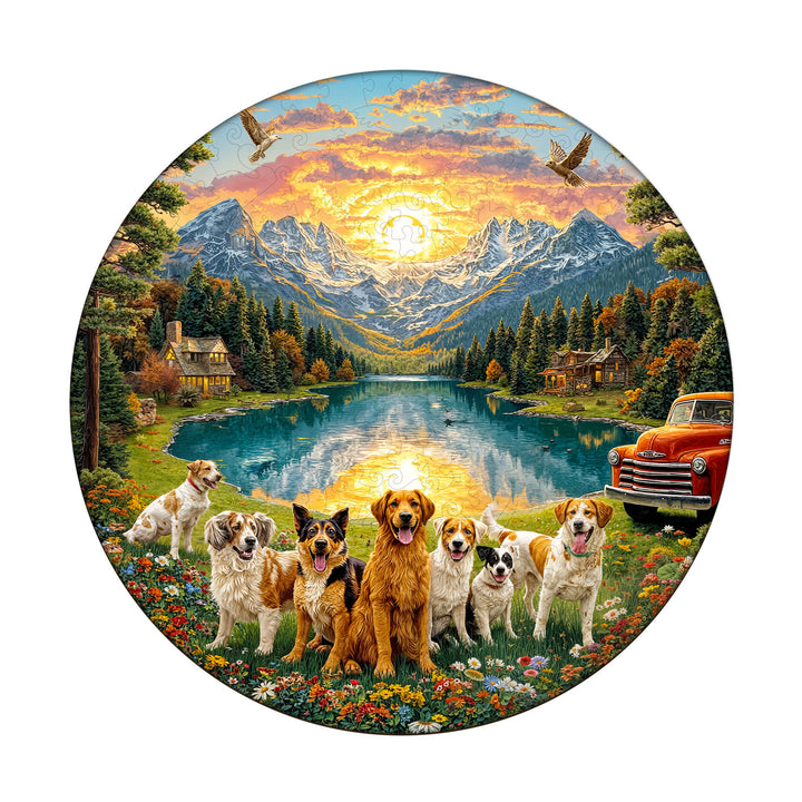 Puppy Scenic World Wooden Jigsaw Puzzle
