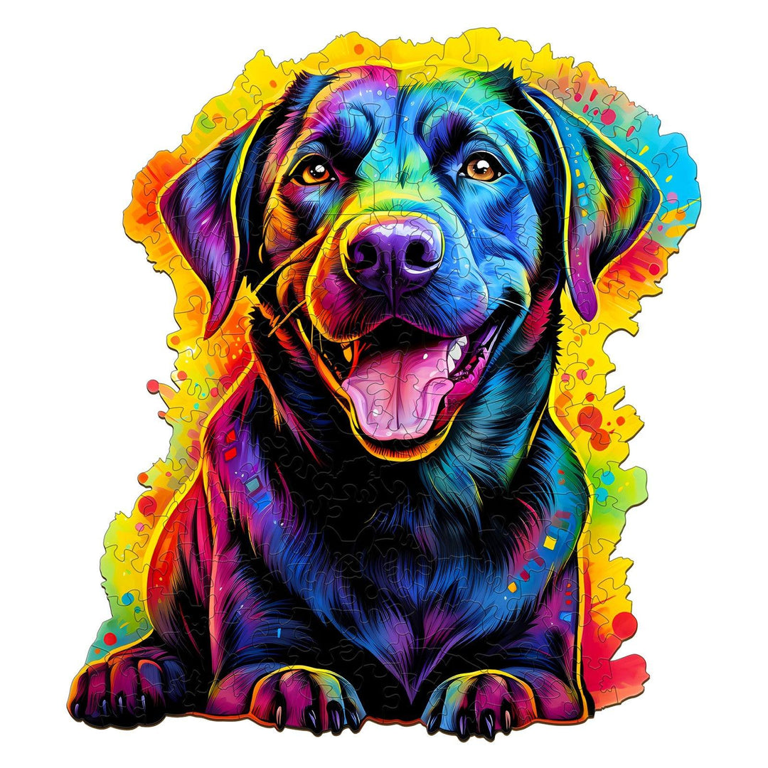 Black Labrador Wooden Jigsaw Puzzle-Woodbests