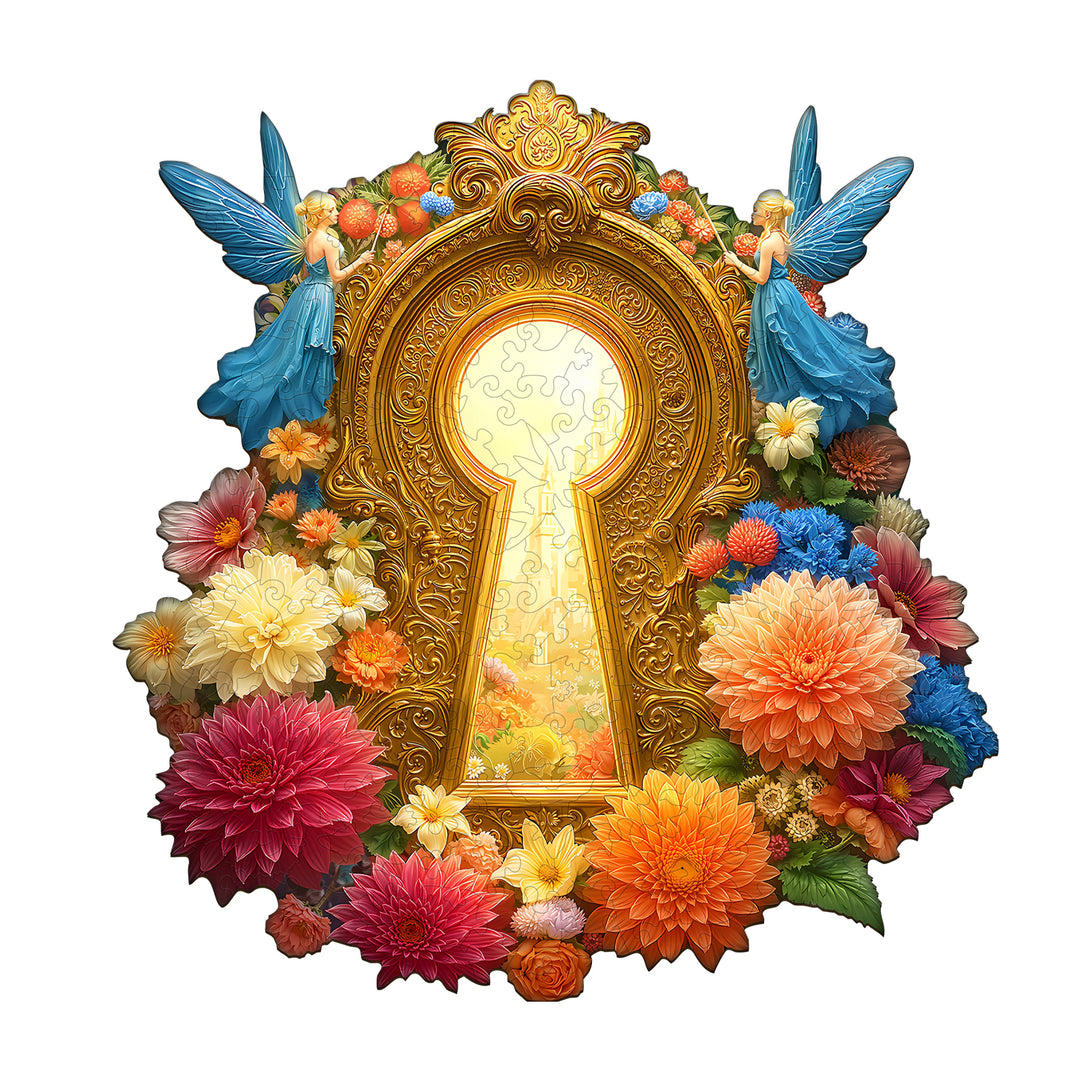 Elf door lock Wooden Jigsaw Puzzle