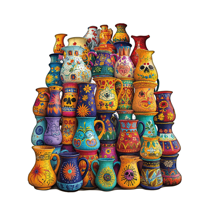 Mexican ceramics Wooden Jigsaw Puzzle
