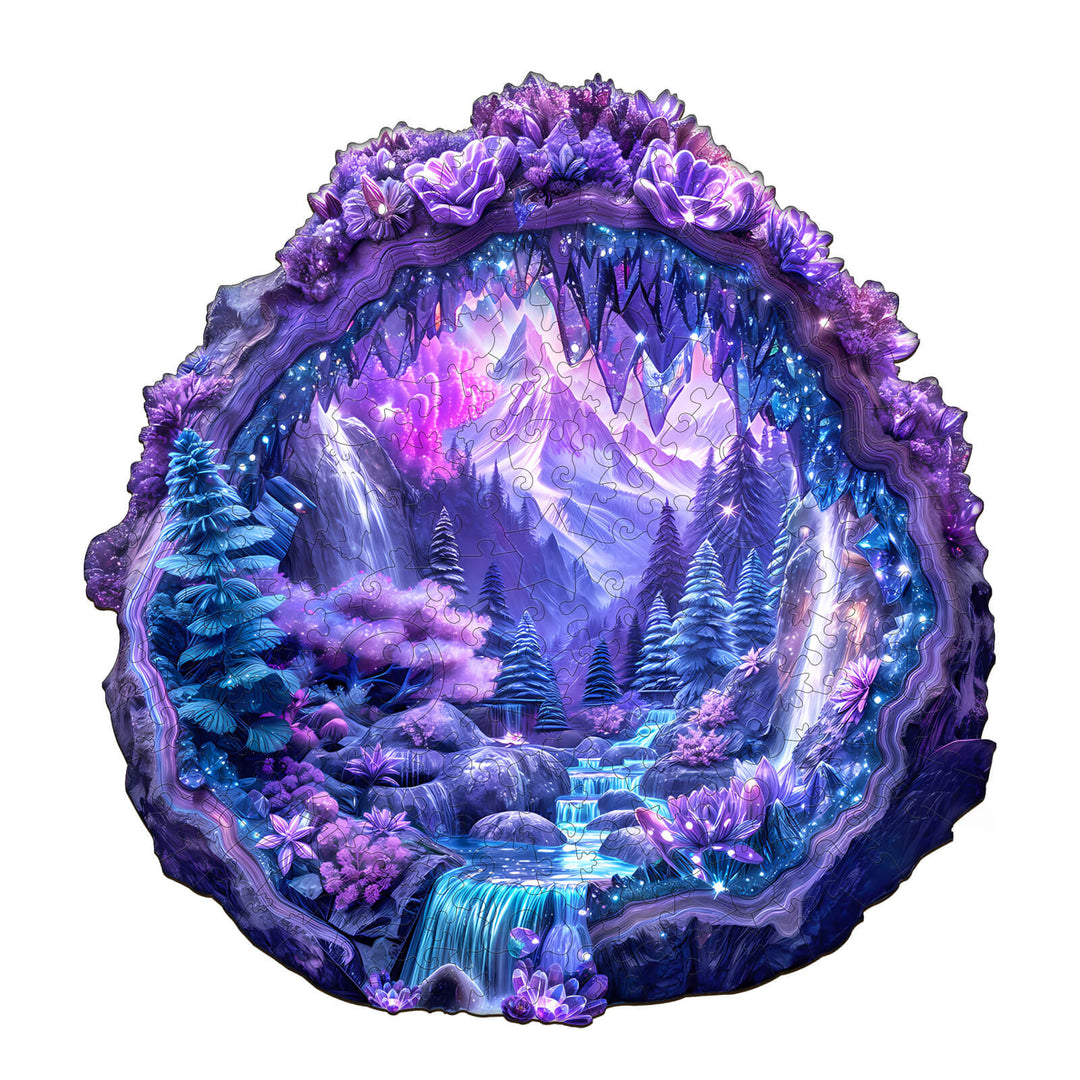 Crystal mine landscape-2 Wooden Jigsaw Puzzle