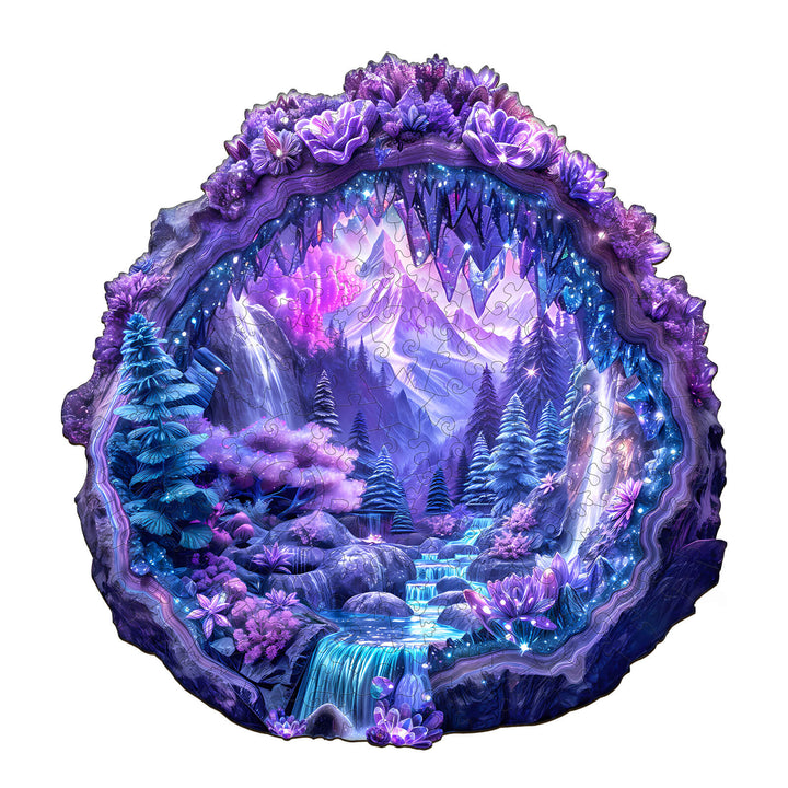 Crystal mine landscape-2 Wooden Jigsaw Puzzle