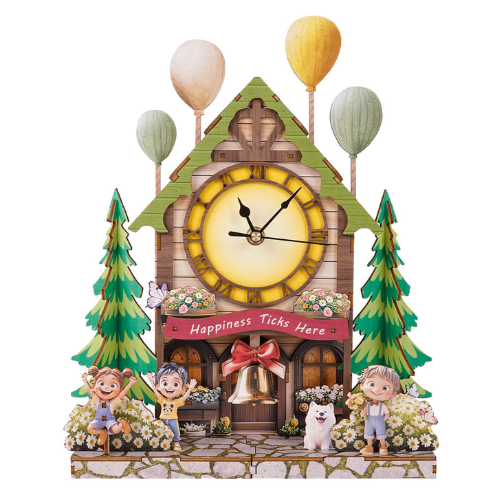 Balloon Cabin – DIY Wooden Clock, 3D Puzzle Craft Kit