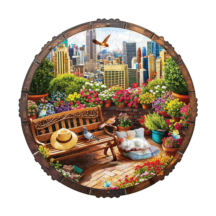 Rooftop Garden Wooden Jigsaw Puzzle