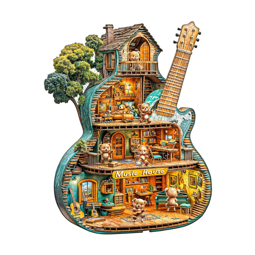 Music House-1 Holz-Puzzlespiel