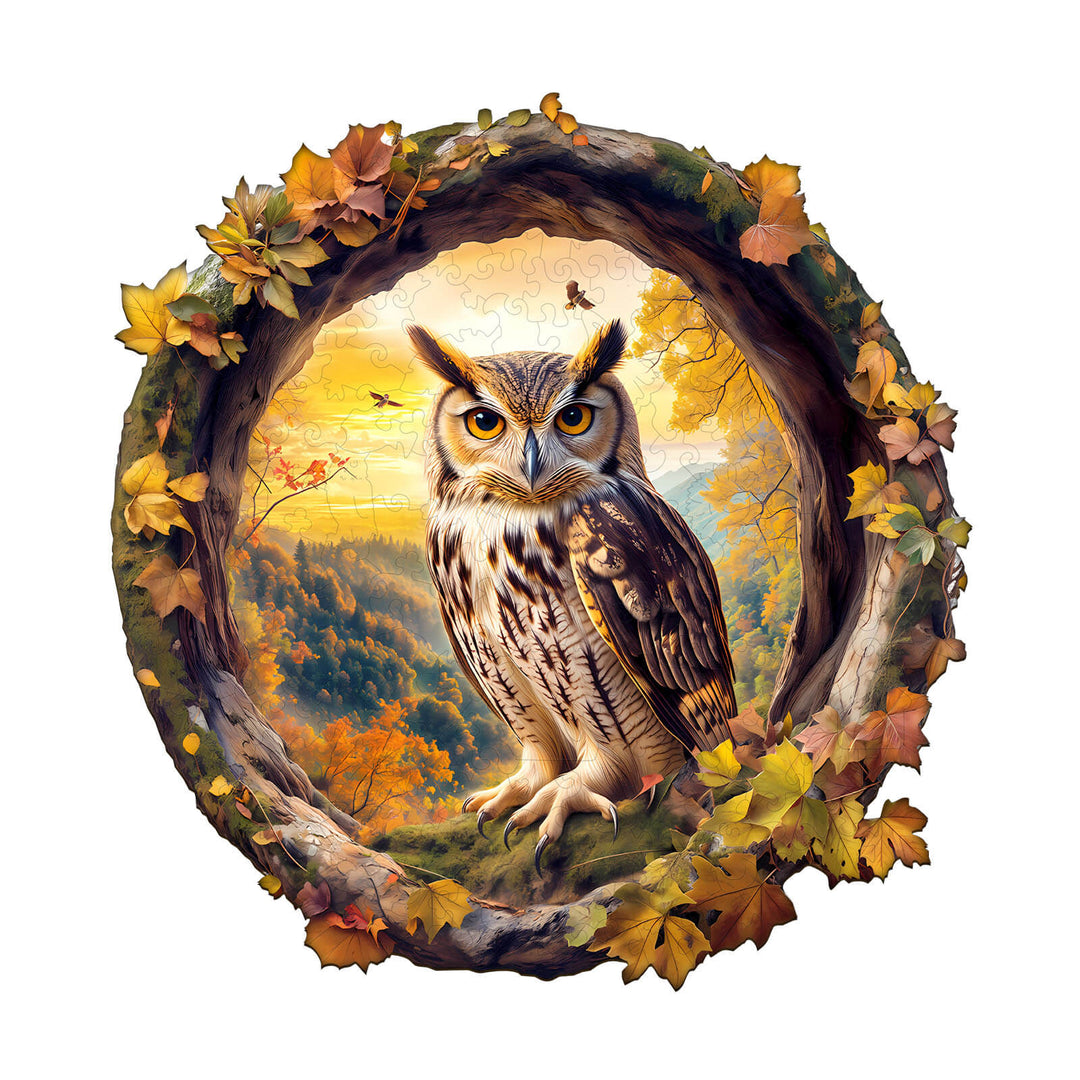 Autumn Owl Wooden Jigsaw Puzzle