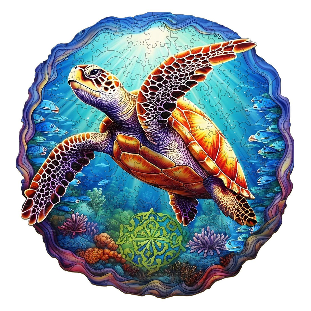 Deep Sea Turtles -1 Wooden Jigsaw Puzzle-Woodbests