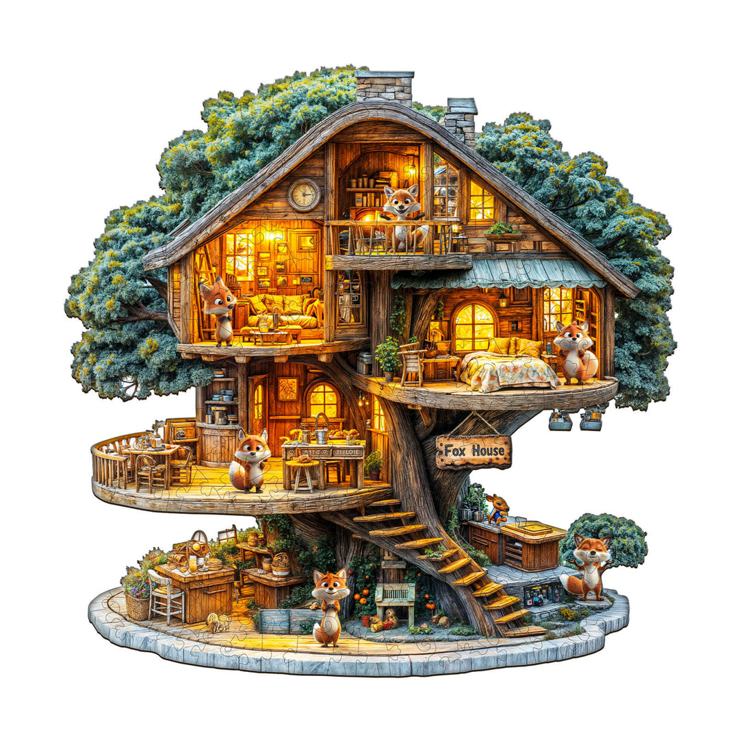 Fox House Holz-Puzzle
