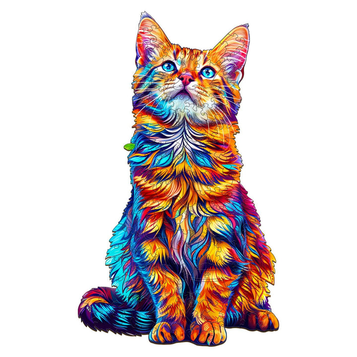 Colorful illustration of a Bengal cat, designed for jigsaw puzzle lovers and mind game enthusiasts.