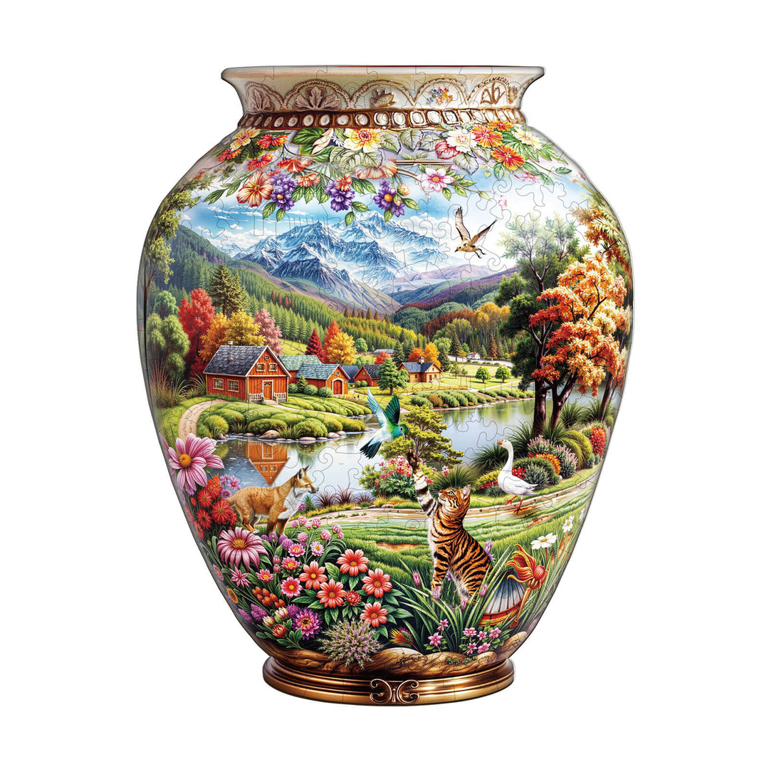 Pastoral vase Wooden Jigsaw Puzzle