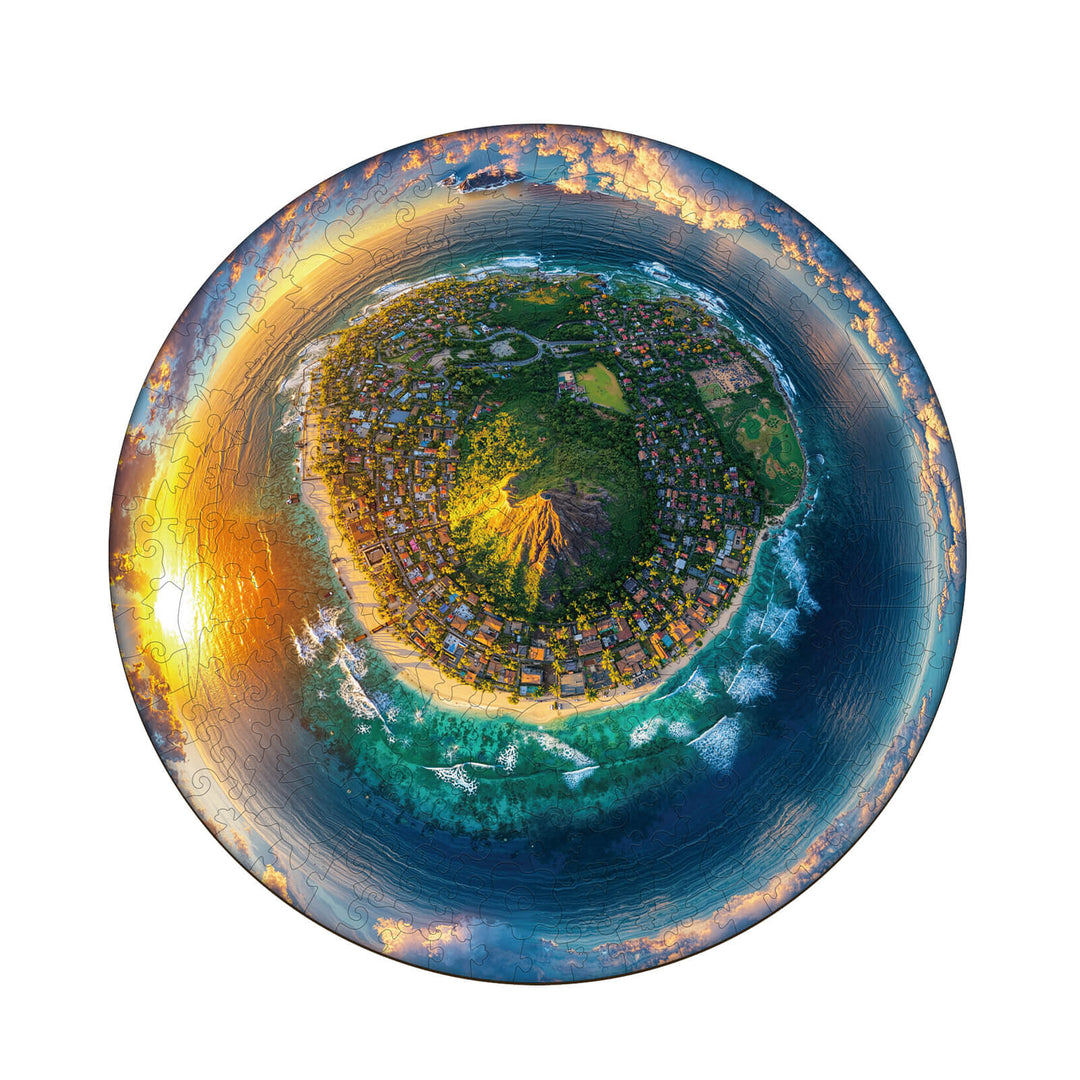 Fisheye Island Wooden Jigsaw Puzzle