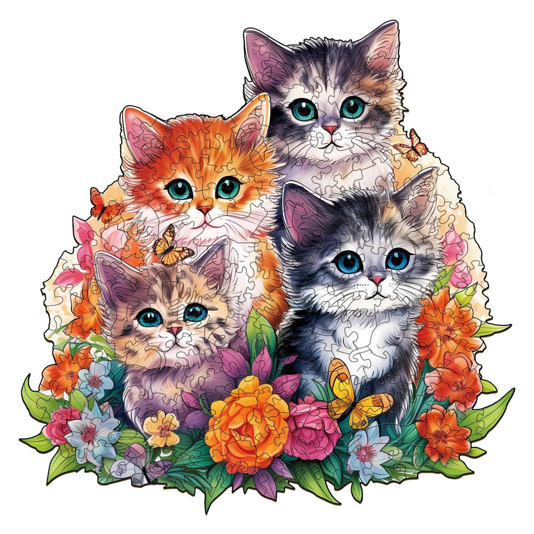 Cute Kitten Wooden Jigsaw Puzzle-Woodbests