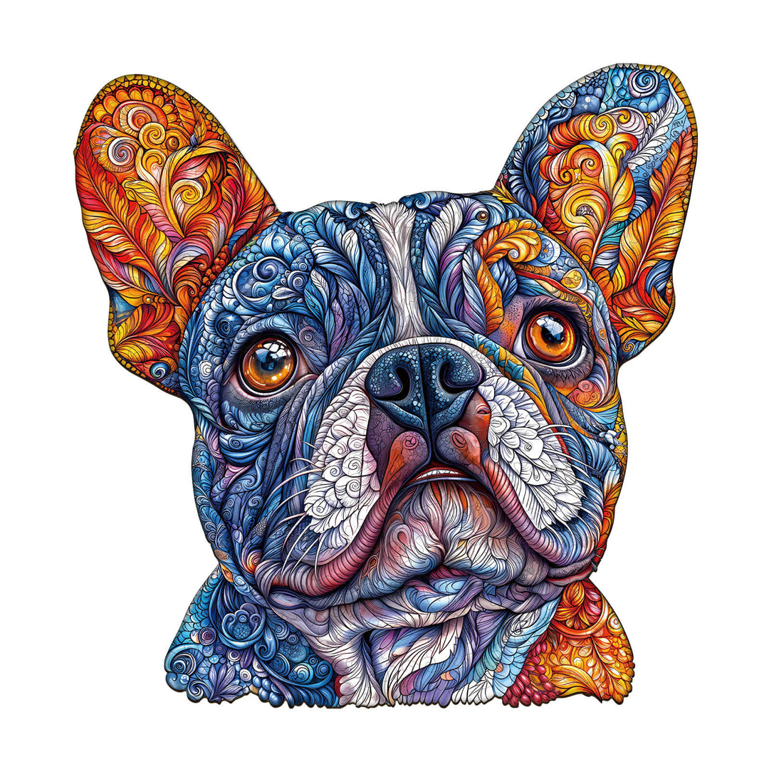 Vivid Bulldog Wooden Jigsaw Puzzle