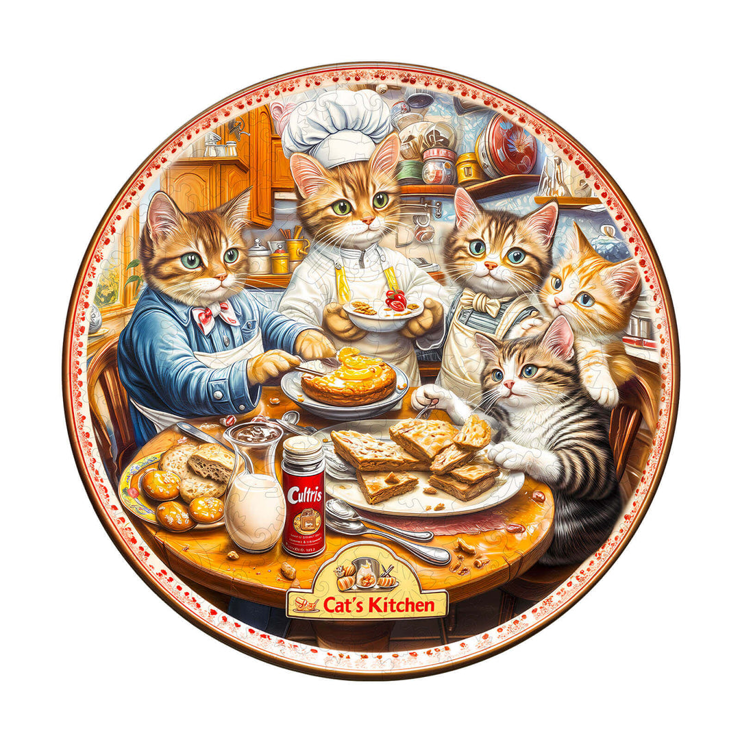 Cat's Kitchen Wooden Jigsaw Puzzle