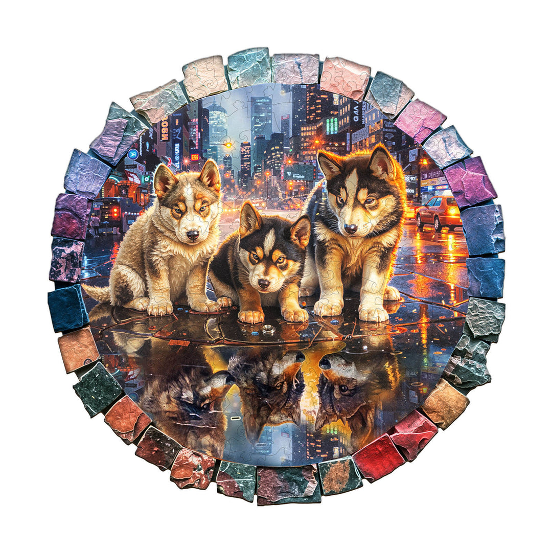 Gray wolf —My wish Wooden Jigsaw Puzzle