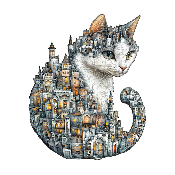 City of Cats Wooden Jigsaw Puzzle
