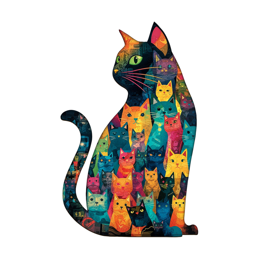 Feline Mosaic Wooden Jigsaw Puzzle