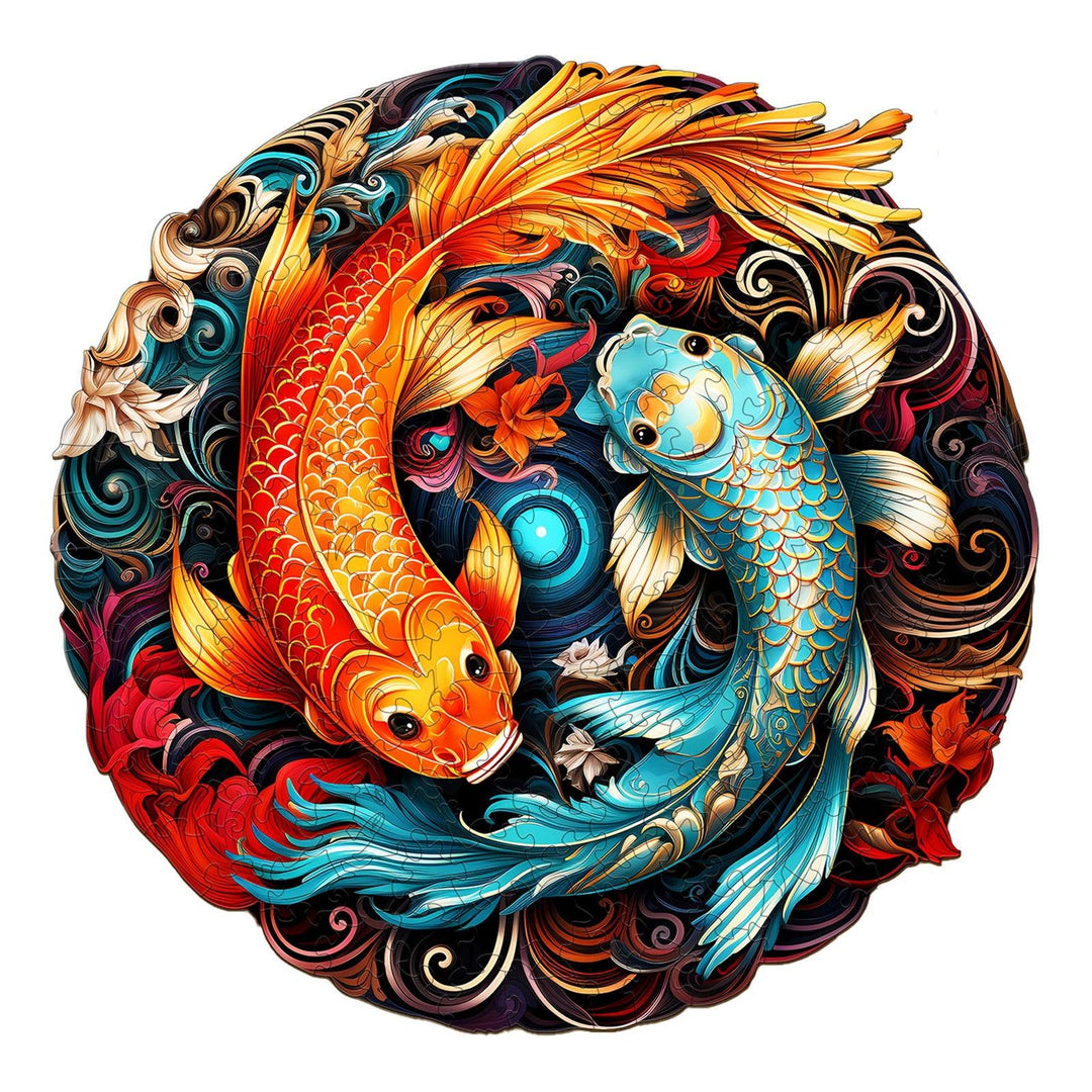 Yin Yang Fish 1 Wooden Jigsaw Puzzle-Woodbests