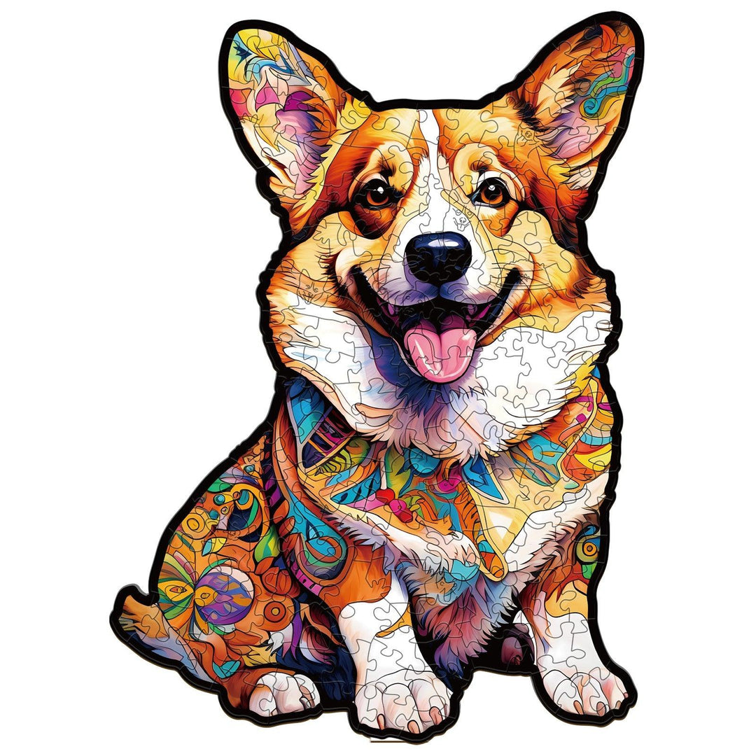 Clever Corgi 2 Wooden Jigsaw Puzzle-Woodbests