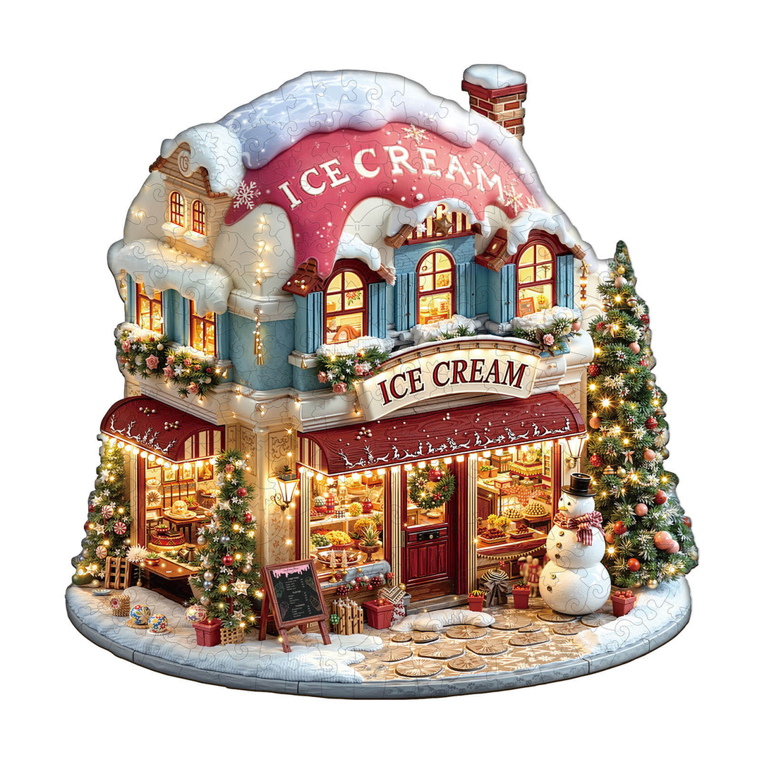 Christmas ice cream Wooden Jigsaw Puzzle