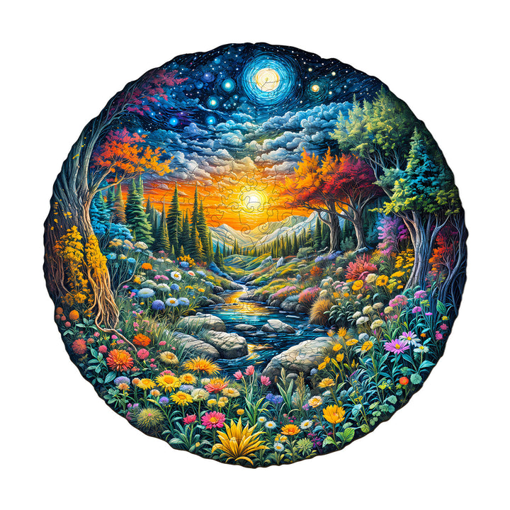 Sonnen- und Mondwald Holzpuzzle