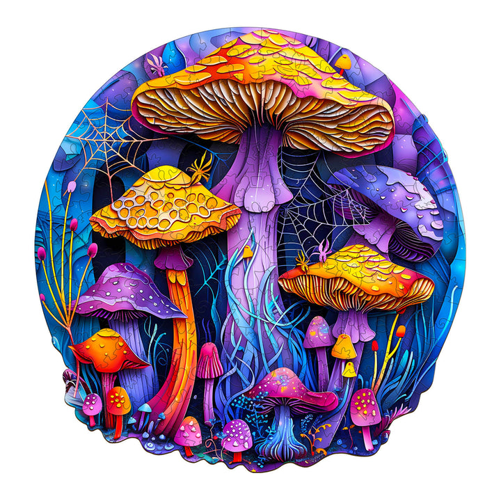 Paper Cut Mushroom Wooden Jigsaw Puzzle