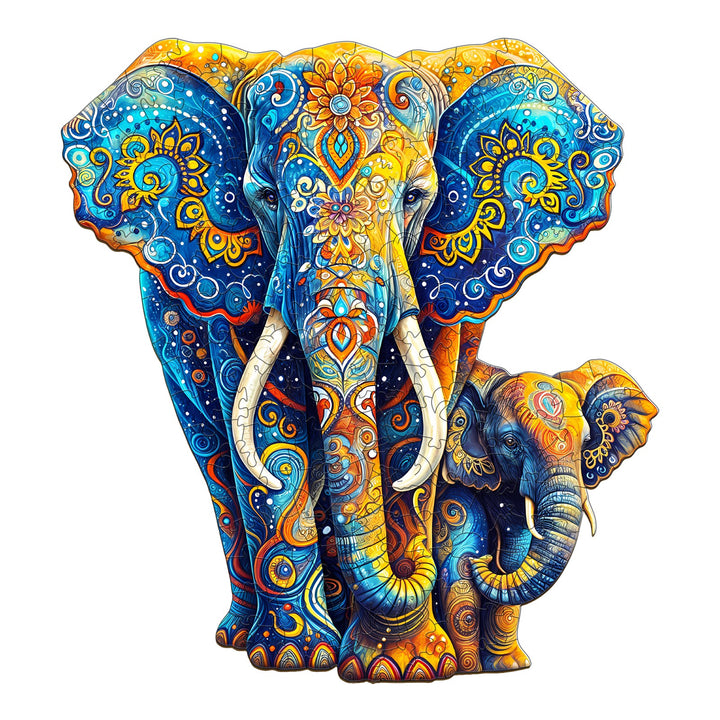 Elephant Family-2 Wooden Jigsaw Puzzle