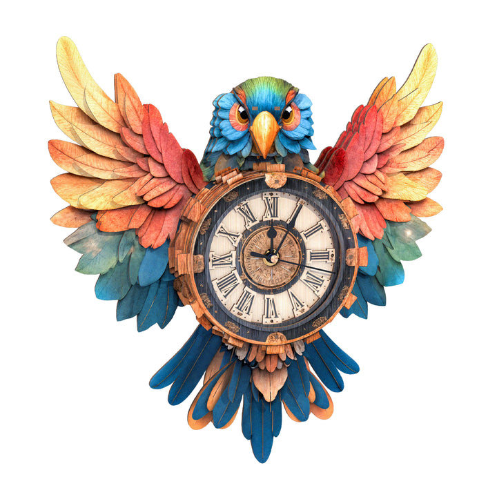 Parrot – DIY Wooden Clock, 3D Puzzle Craft Kit