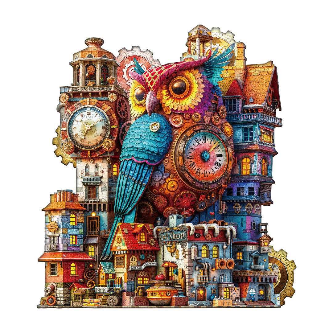 Owl Castle Wooden Jigsaw Puzzle