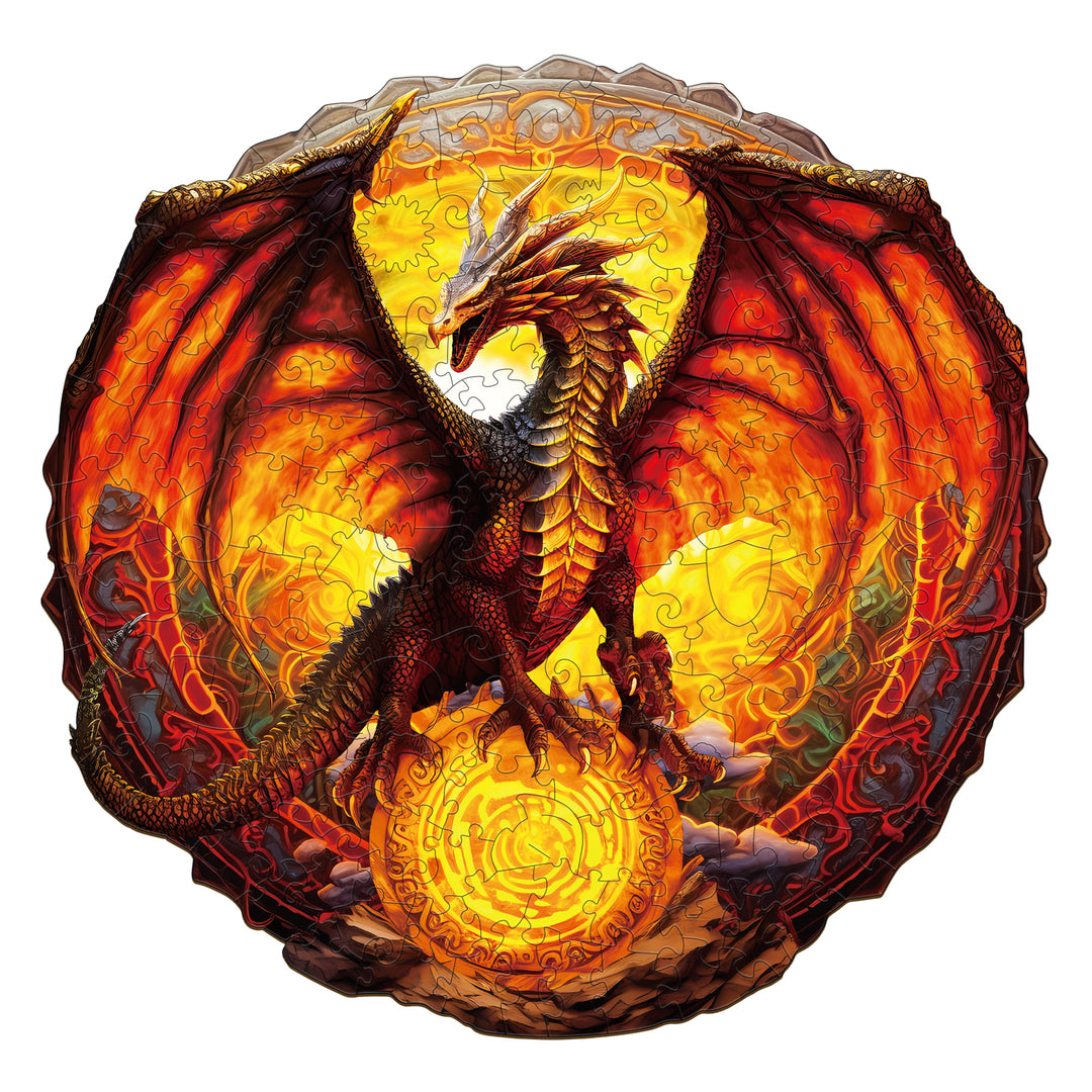 Fiery Dragon Wooden Jigsaw Puzzle