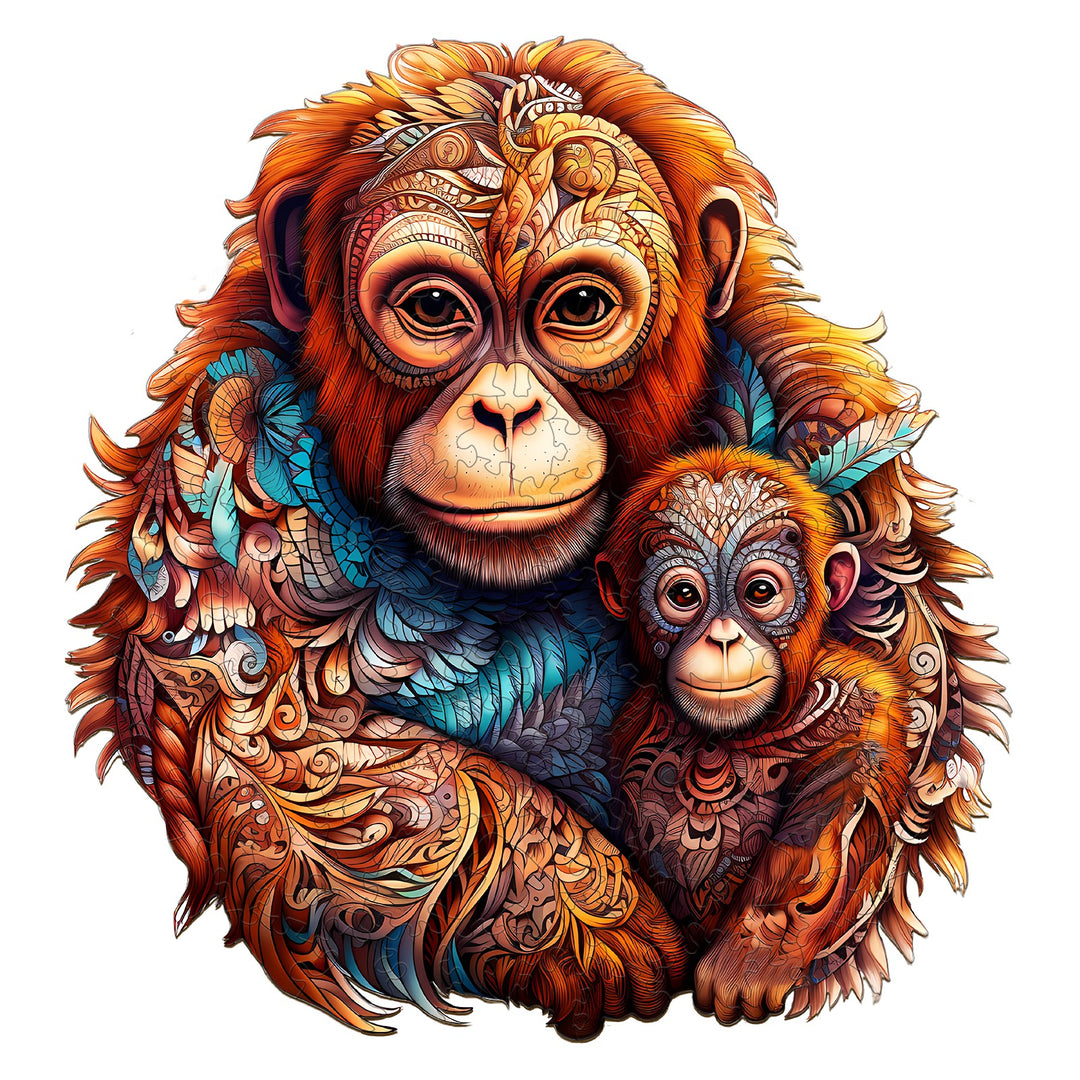 Orangutan Family Wooden Jigsaw Puzzle