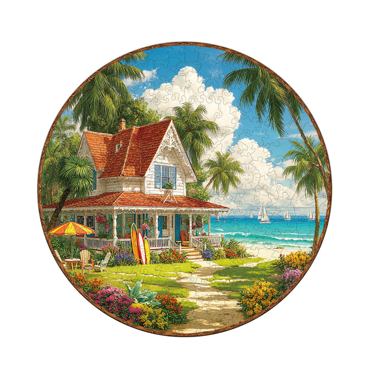 Beach Villa Wooden Jigsaw Puzzle