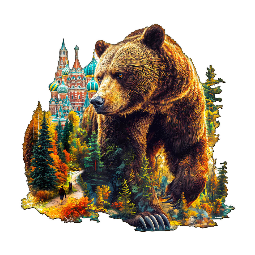 Bär und Basilika Holzpuzzle