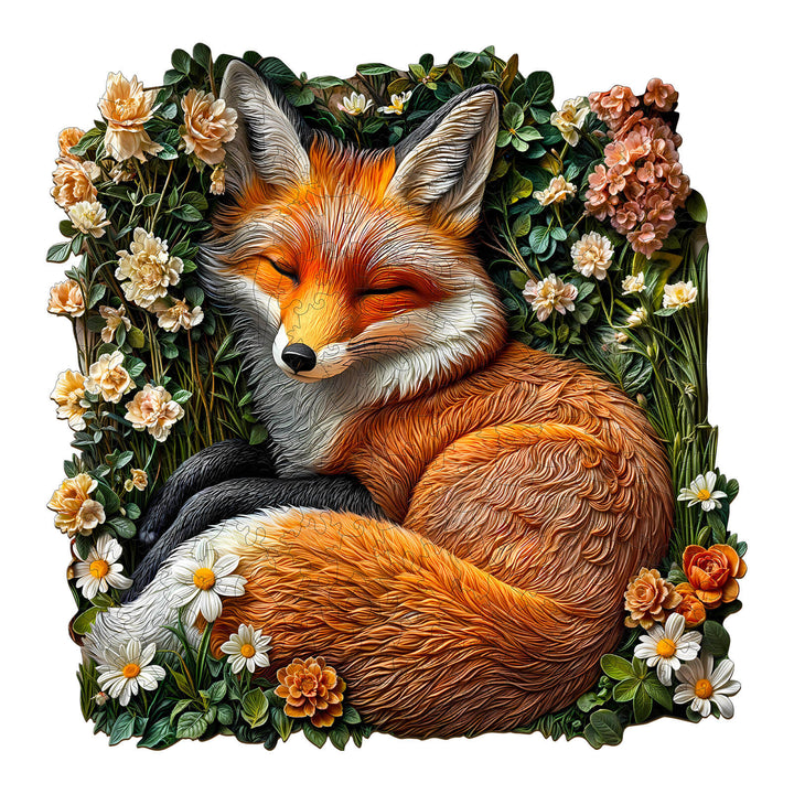 fox in grass Wooden Jigsaw Puzzle