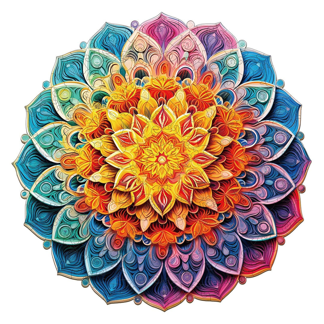 Mandala Mirror Wooden Jigsaw Puzzle-Woodbests