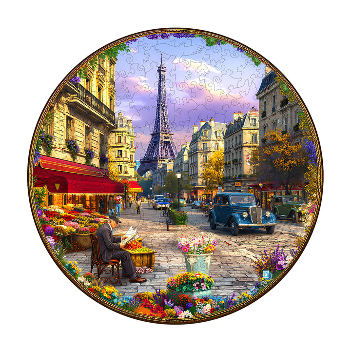 Street scenes of Paris Wooden Jigsaw Puzzle
