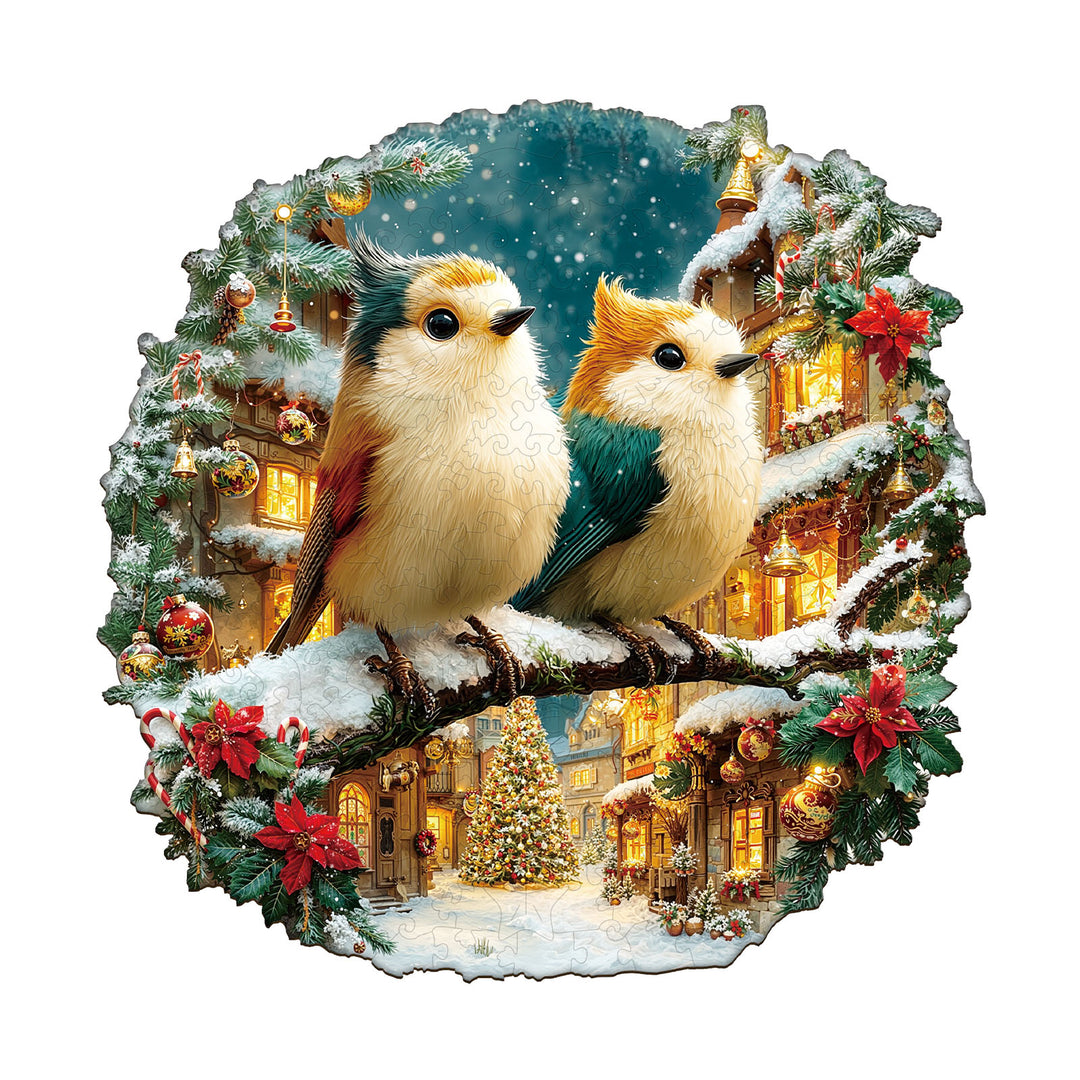 Christmas Bird Comnination Wooden Jigsaw Puzzle