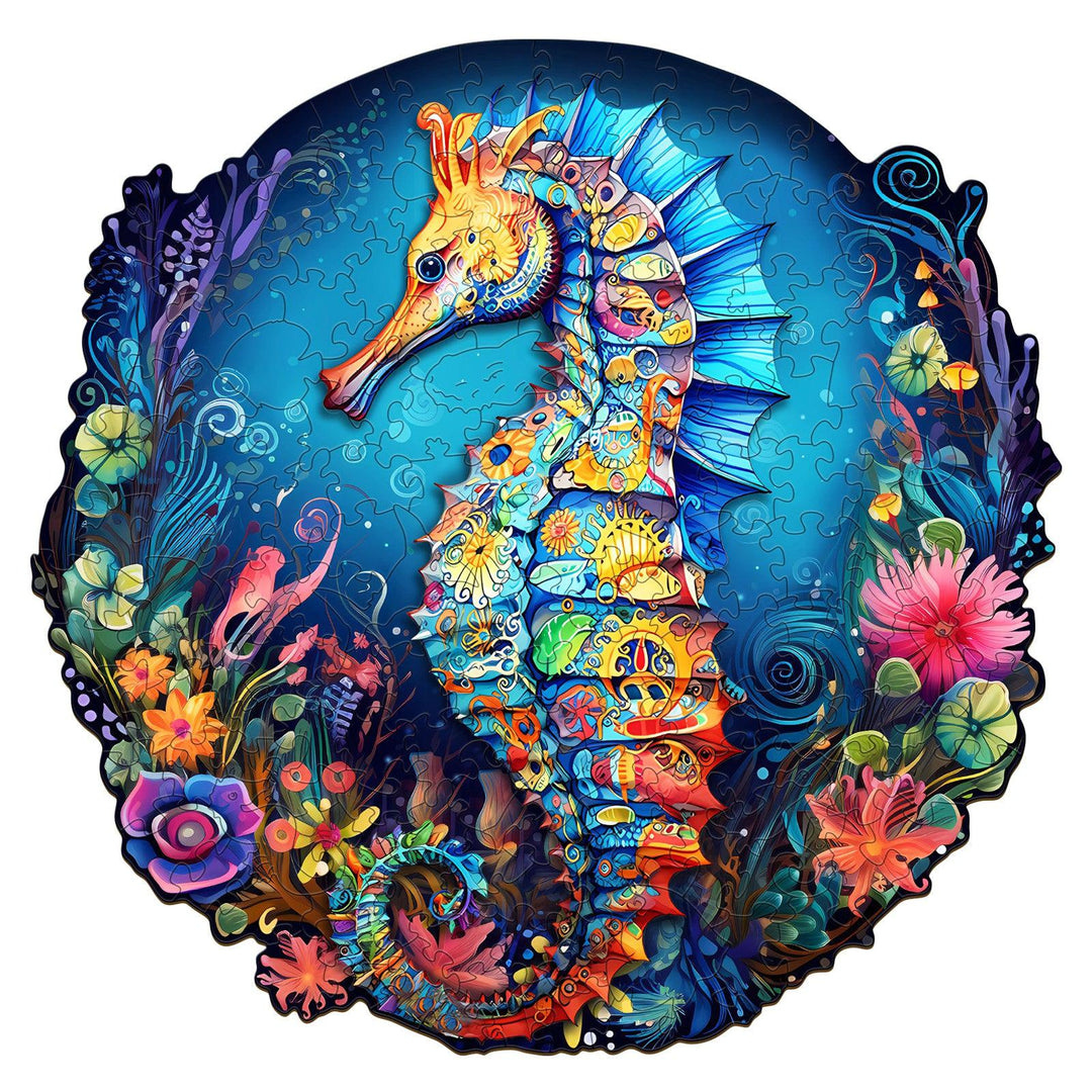 Seahorse 2 Wooden Jigsaw Puzzle-Woodbests